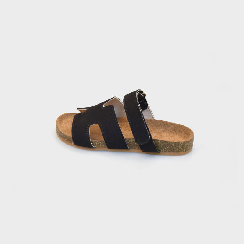 VLOVELAW Cross-Border Simple Boys and Girls Slippers Summer New Outdoor Retro Children's Shoes Cork Boken Sandals in Stock