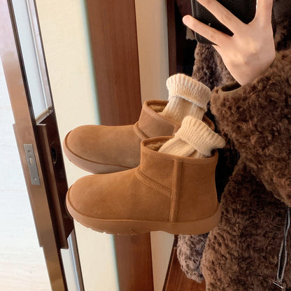 2025  Thick-soled short snow boots Warm plush snow boots Cotton shoes Winter deep boots