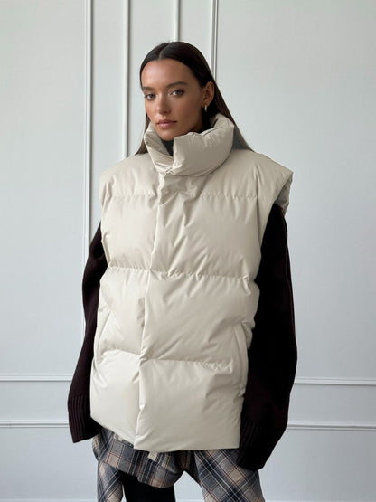 KKBOXLY Cross-border cotton clothes, vest jacket, 2025 autumn and winter new commuter loose sports and leisure vest, cotton jacket