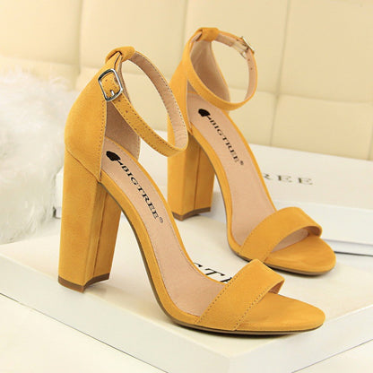 VLOVELAW  0509-1 European and American Style Women's Shoes High Heels Fashion Simple Thick Heel High Heel and Sexy Nightclub Strap Sandals