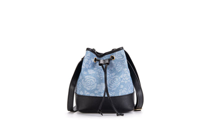 vlovelaw Guangzhou Women's Bag Wholesale Bags  Spring New Denim Seasoning Bag Printed Bucket Bag Ins Messenger Bag