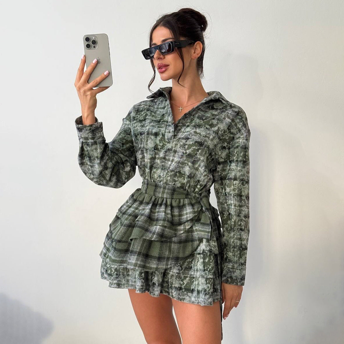 waist bud pure desire dress camouflage short skirt design sense niche spring and autumn haute couture wholesale