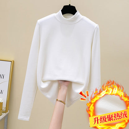 direct sales thickened German velvet pile collar bottoming shirt women's long-sleeved early spring new Popular-style warm inner top