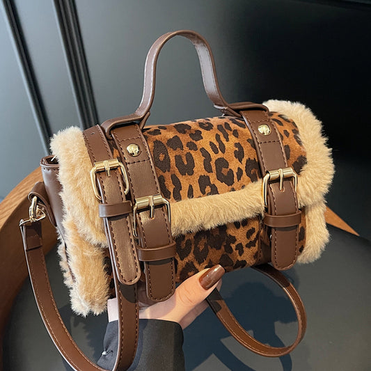 VLOVELAW 2025 Fashion leopard print hand carry small square bag women's popular new niche design high-end shoulder bag versatile casual women's bag