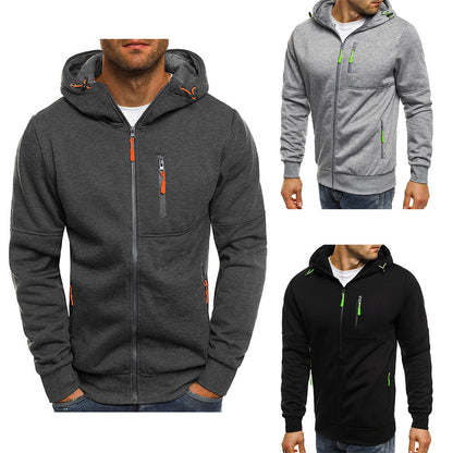 VLOVELAW 2025 popular Cross-New Hot Trade Autumn Spring Men's Sports Fitness Casual Jacquard Zipper Sweater Cardigan Hooded Jacket