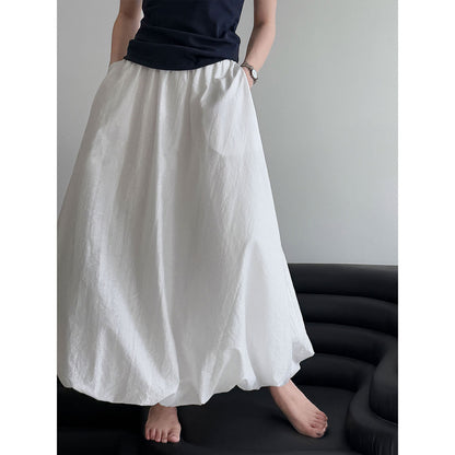 Luxi breathable cotton~ bud skirt  Korean simple summer new design high waist A skirt 1908