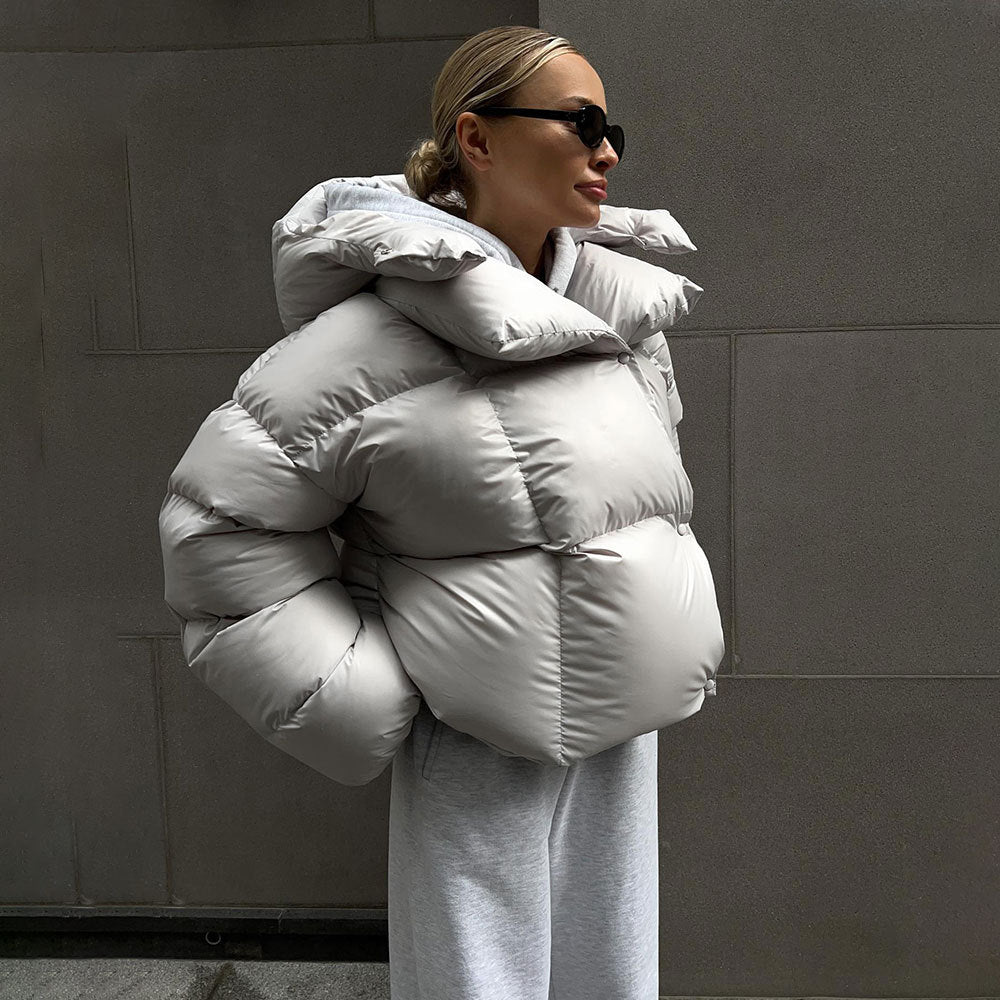 KKBOXLY 2025 cotton-padded clothes New winter women's bread clothes cotton-padded jackets trendy personalized street short hooded cotton-padded jackets