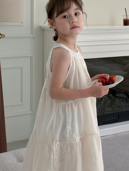 VLOVELAW South Korea Children's Clothing  Summer Girls Vacation Style Dress Middle and Big Children Girls Halter Backless Fairy Dress Princess Dress
