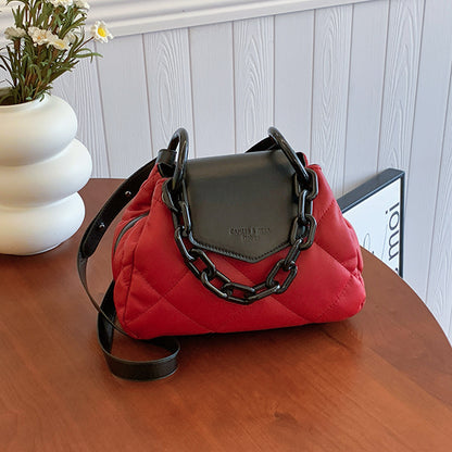 VLOVELAW Women's Bag  New Diamond Embroidery Thread Color Matching Chain Dumpling Bag Western Style Trendy One-Shoulder Crossbady Handbag