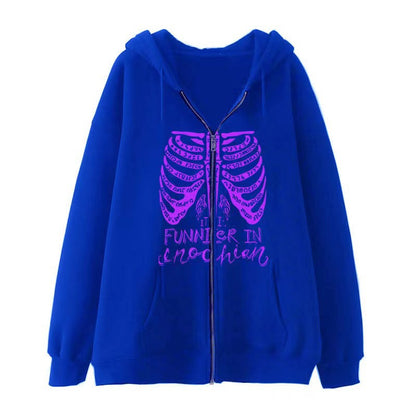 VLOVELAW 2025 Popular and  Diablo Skull Sweatshirt Men's and Women's Hoodies Goth Couple Harajuku Large Size Zipper Sweater