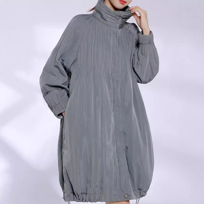 2025 cotton-padded clothes for women's high-end women's medium and long designs, pleated jackets, warm and fashionable cotton-padded clothes, casual and versatile.