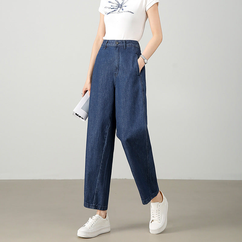 2025  Spring and summer new relaxed women's jeans popular loose and thin sports style sickle pants banana pants