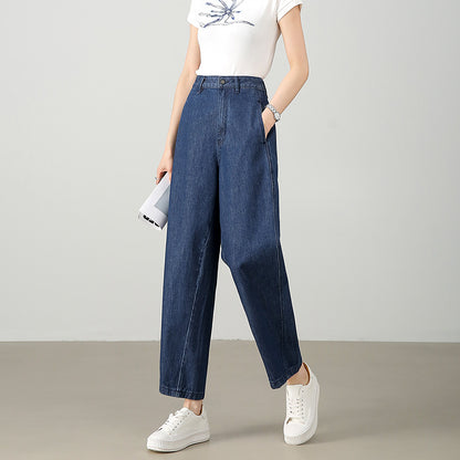 2025  Spring and summer new relaxed women's jeans popular loose and thin sports style sickle pants banana pants