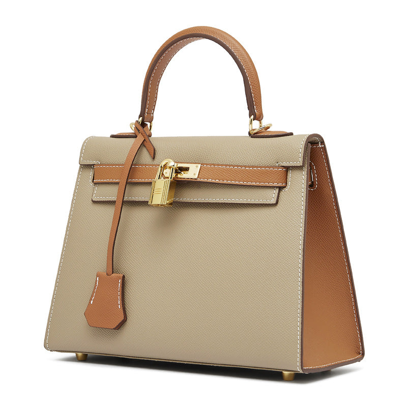 VLOVELAW 2025 Manufacturer wholesale palm print leather second generation Kelly contrasting bag shoulder quality women's bag crossbody versatile ins handbag