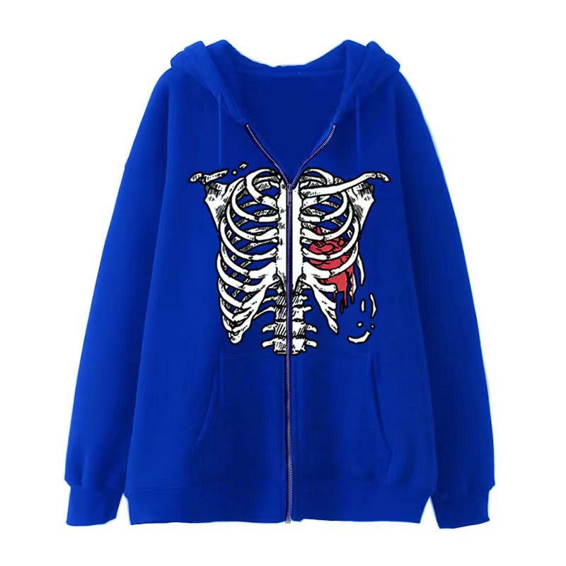 VLOVELAW 2025 Popular and  Diablo Skull Sweatshirt Men's and Women's Hoodies Goth Couple Harajuku Large Size Zipper Sweater