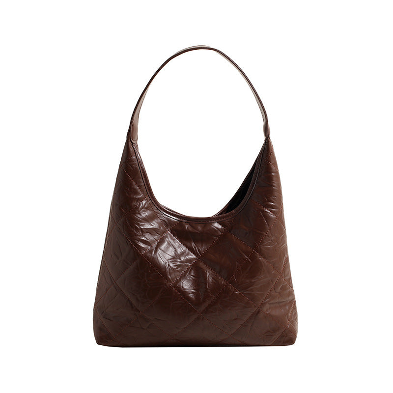 VLOVELAW 2025 Rhombus underarm bag women's large-capacity shoulder bag popular new niche design handbag commuter tote bag