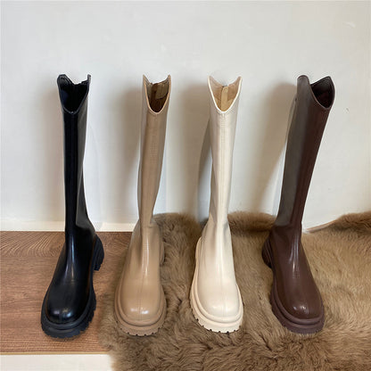 Boots Women's Chelsea Boots White Long Boots popular New Autumn and Winter Thick-soled Martin Boots Tall Knight Boots