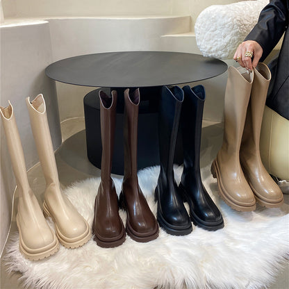Boots Women's Chelsea Boots White Long Boots popular New Autumn and Winter Thick-soled Martin Boots Tall Knight Boots