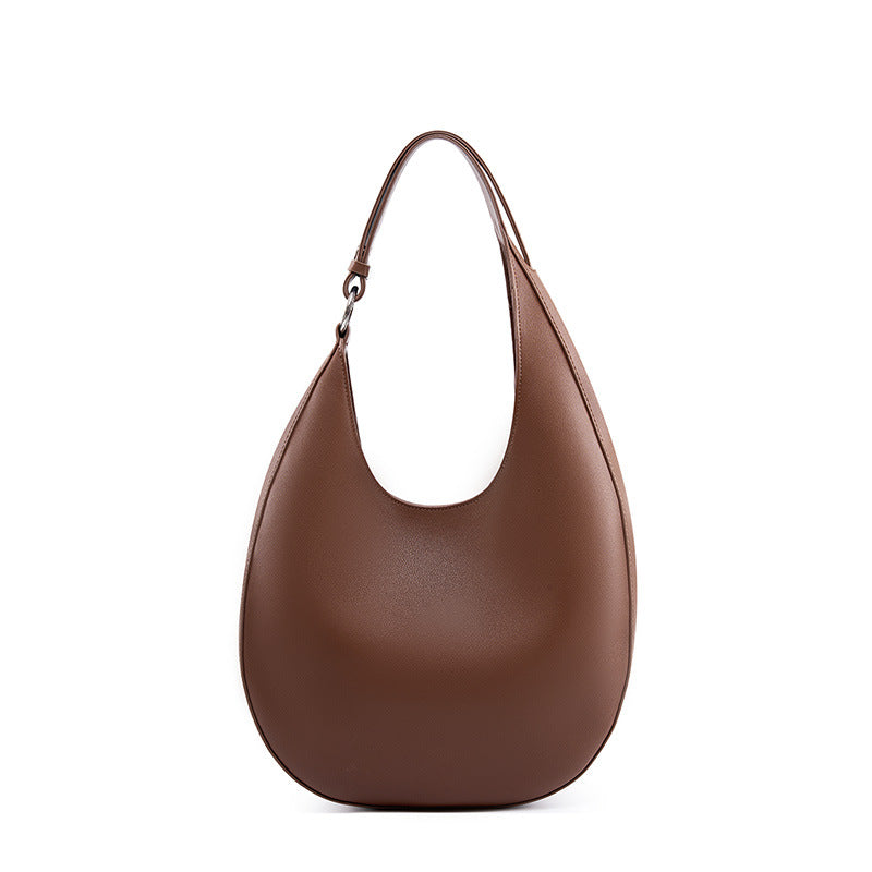 VLOVELAW 2025 popular new niche design special-shaped crescent bag, semi-round bag, one-shoulder underarm women's bag, leather messenger tote bag.