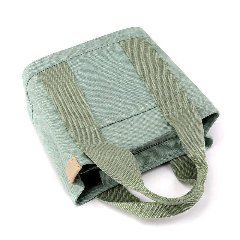 VLOVELAW Small Bag with Zipper Japanese Multi-Layer Bag Niche Lady Shoulder Bag Portable Thickened Canvas Mobile Phone Bucket Tote Bag