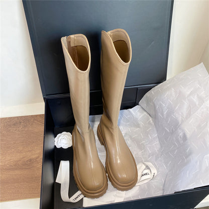 Boots Women's Chelsea Boots White Long Boots popular New Autumn and Winter Thick-soled Martin Boots Tall Knight Boots