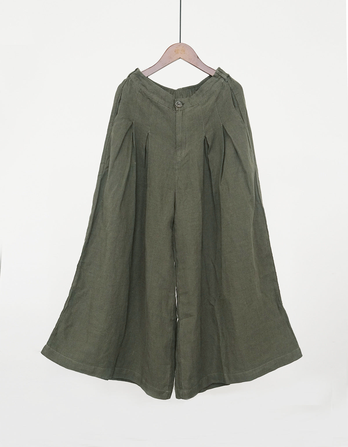 casual literary and artistic thickened linen wide-leg pants for women, high-waisted and thin floor-mopping samurai pants K22298