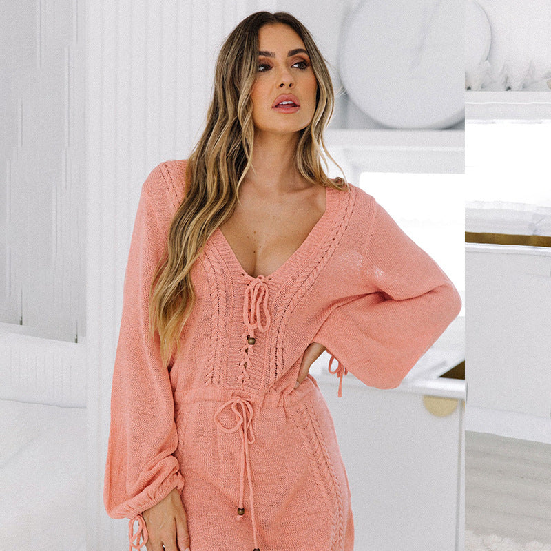VLOVELAW 2025 Popular,  popular summer new beach skirt women solid color sexy knitted beach bikini swimsuit blouse sunscreen clothing