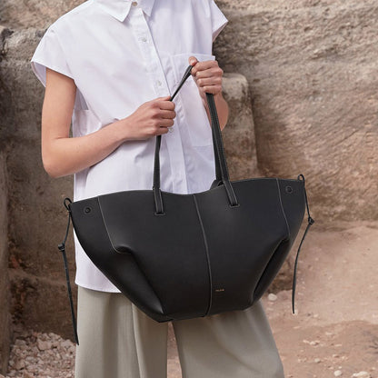 VLOVELAW Niche Pol Tote Bag New Cyme Cowhide Portable Large Capacity Shopping Bag Genuine Leather Women's Bag