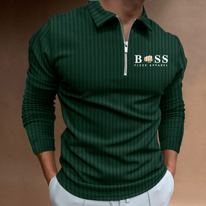 VLOVELAW 2025 Popular, , Autumn and Winter Express  New POLO Shirt Zipper Striped Long Sleeve Men's Polo Shirt