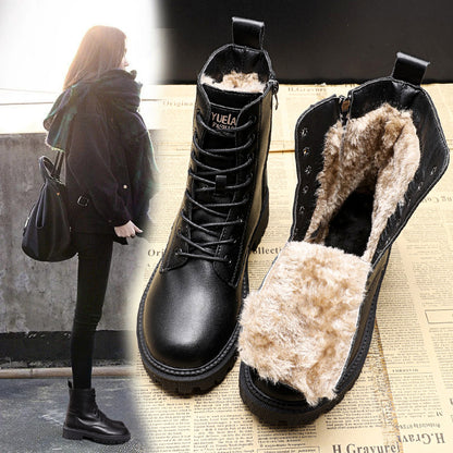 Martin Boots Women's British Style  Autumn and Winter New Short Boots Female Students Korean Style Thick Bottom Fleece-Lined Internet Celebrity Ins Fashion Shoes