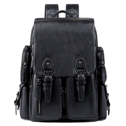 2025 Large capacity men's bag pu leather backpack men's backpack high-end fashion backpack backpack mail carrier document backpack