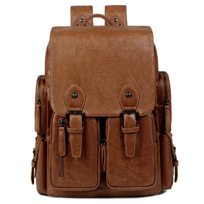 2025 Large capacity men's bag pu leather backpack men's backpack high-end fashion backpack backpack mail carrier document backpack