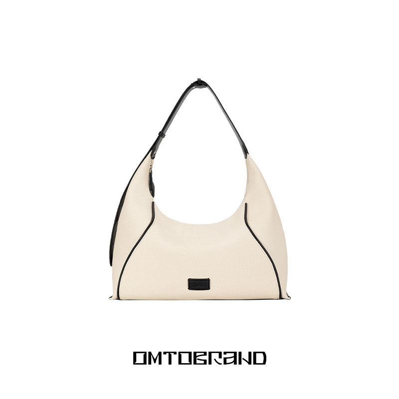 vlovelaw Omto Oatmeal Hobo Underarm Bag  New Style Faux Canvas Messenger Bag Women's High-Grade Large Capacity Bag Casual