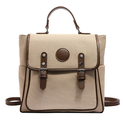Korean Style Bag Women's Large Capacity  New High-Grade Cotton and Linen Backpack Niche Bags Multi-Functional Portable Backpack