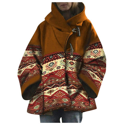 Popular trade ebay  new autumn and winter women's clothing long-sleeved hooded jacket printed dragon and phoenix coat