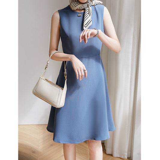 2025 Triacetic acid haute couture dress 2 colors high-end  vest skirt  women's new medium and long skirt summer