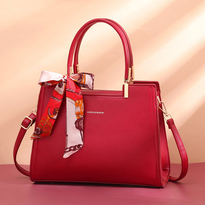 VLOVELAW 2025 Manufacturer popular new bag women's large-capacity textured wedding bag red handbag bride bag women's bag one piece delivery