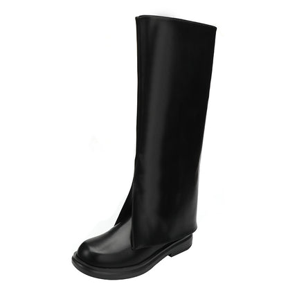 plus Size Women's Long Boots  New Winter Slimming Internet Celebrity All-Match High Tube below the Knee Square Toe Flat Bottom Knight Boots