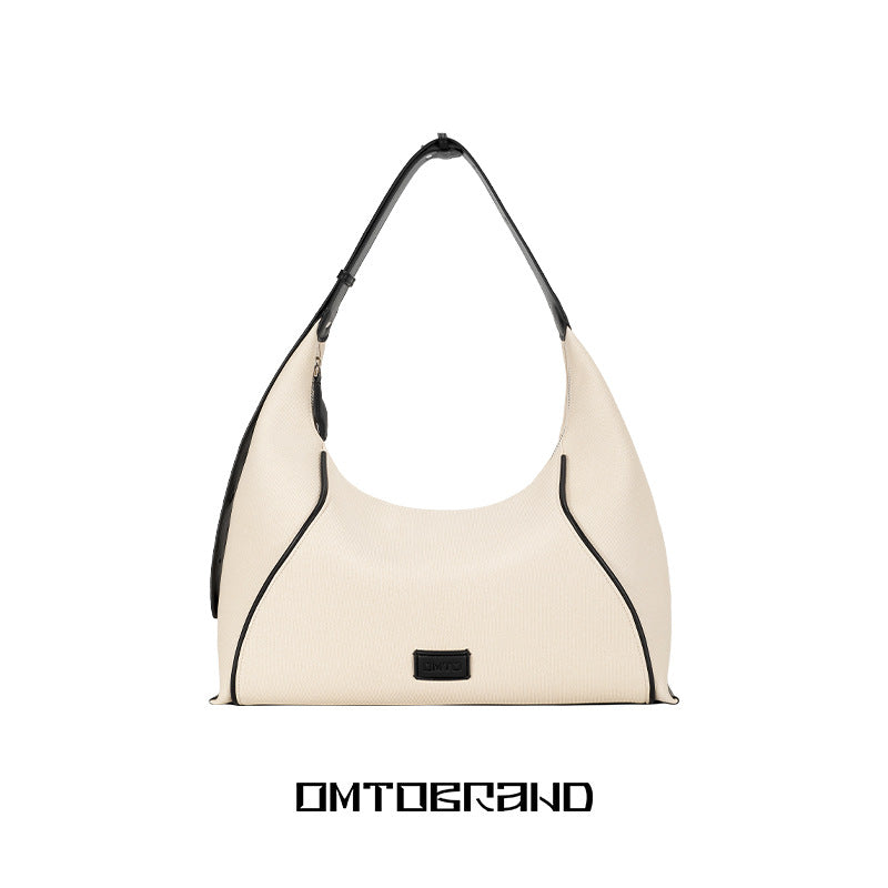 vlovelaw Omto Oatmeal Hobo Underarm Bag  New Style Faux Canvas Messenger Bag Women's High-Grade Large Capacity Bag Casual