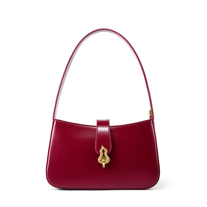 VLOVELAW 2025 New leather women's bag niche bridal bag young red high-end textured underarm bag women's daily shoulder bag