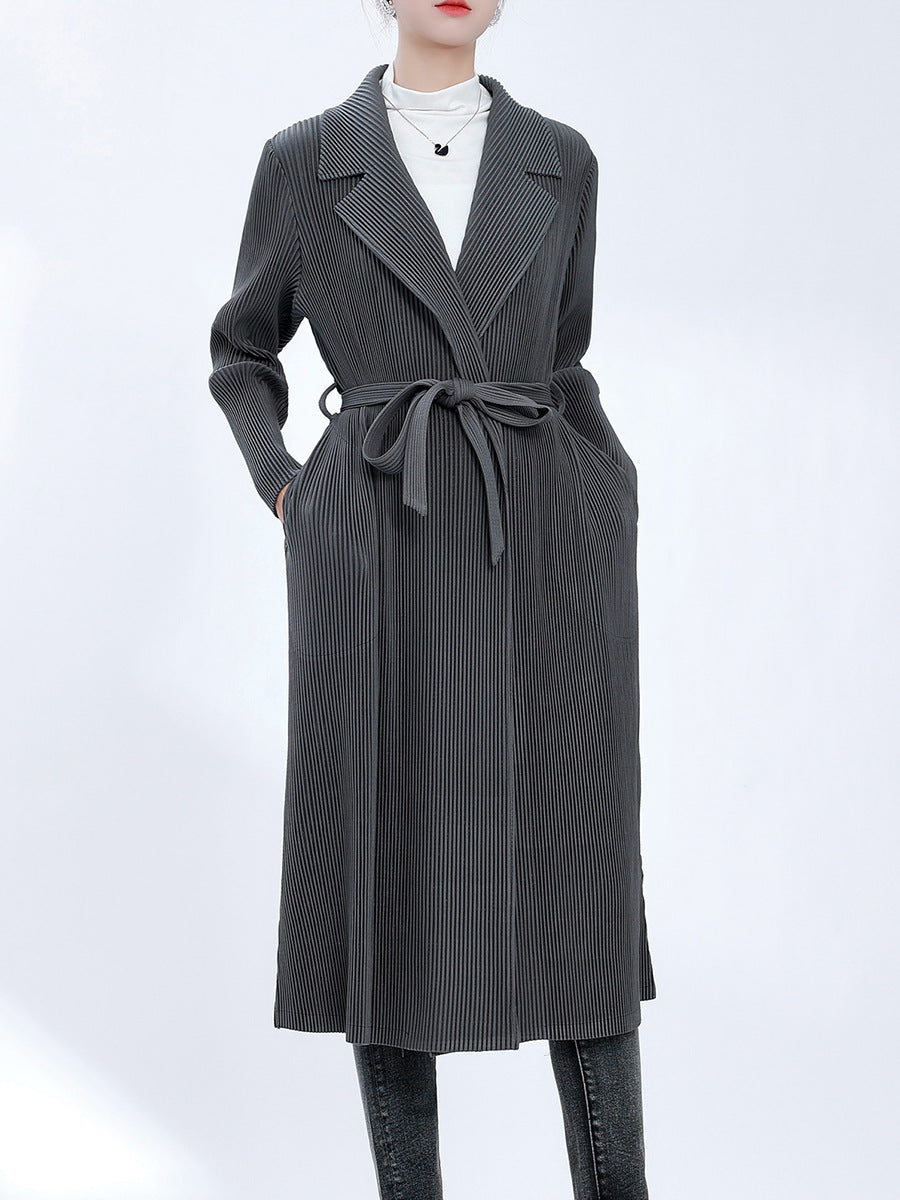 2025 design sense long coat women's autumn and winter new loose versatile temperament commuter coat women's high sense