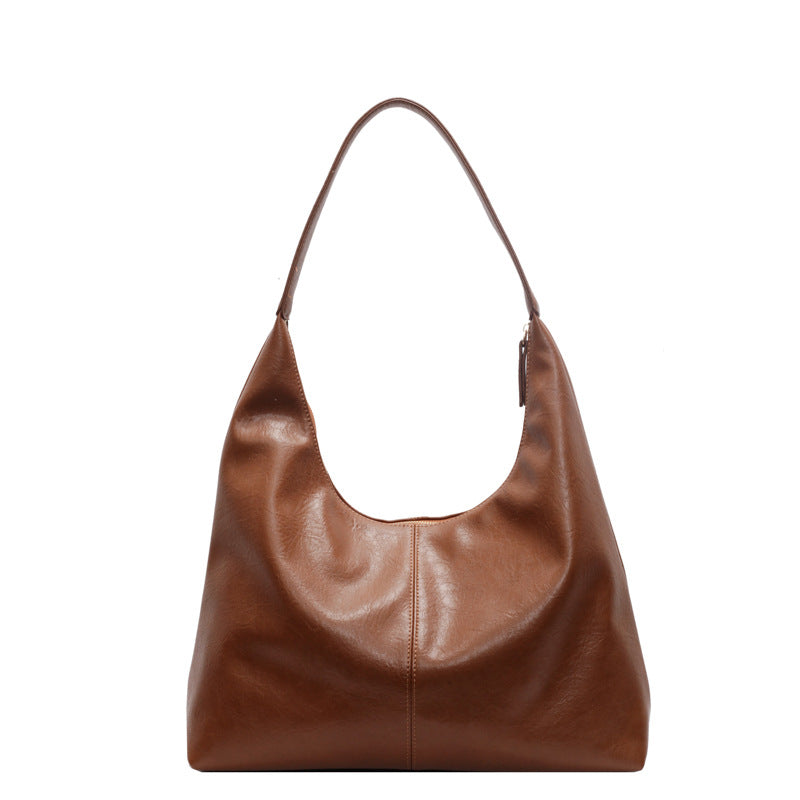 VLOVELAW 2025 Retro women's large-capacity underarm bag popular new casual shoulder shopping bag niche design commuter tote bag