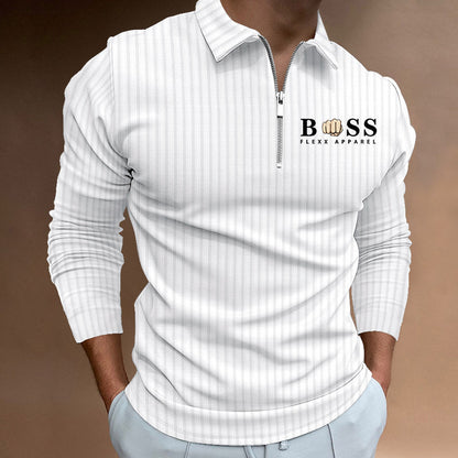 VLOVELAW 2025 Popular, , Autumn and Winter Express  New POLO Shirt Zipper Striped Long Sleeve Men's Polo Shirt