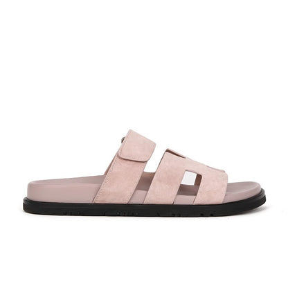 VLOVELAW  Su Cojin Same Super Second Uncle ~ New Color Leather Velcro Thick Bottom H Slippers Women's Sandals for Outer Wear Summer 2025