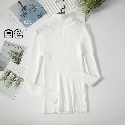 KKBOXLY Cross-border long-sleeved turtleneck bottoming shirt solid color Korean version pullover sweater (24 colors in stock) knitted bottoming sweater
