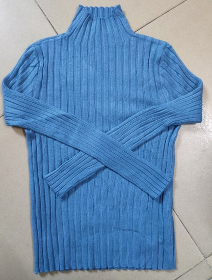 Large quantities of 2025 winter semi-turtleneck thickened shirt women's winter loose pullover knitted sweater bottoming shirt