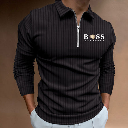 VLOVELAW 2025 Popular, , Autumn and Winter Express  New POLO Shirt Zipper Striped Long Sleeve Men's Polo Shirt