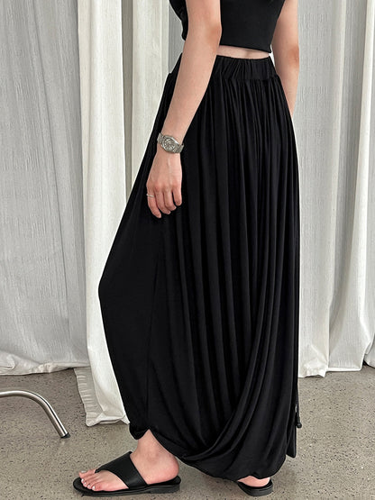 Luxi design sense Lenzing Modal kink skirt women's summer new high waist pleated knitted skirt 2676