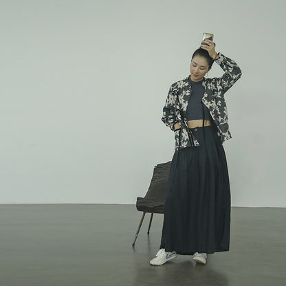 casual literary and artistic thickened linen wide-leg pants for women, high-waisted and thin floor-mopping samurai pants K22298