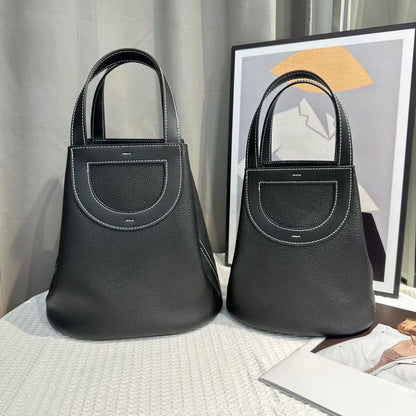 VLOVELAW 2025 popular New Fashion Commuter Shoulder Handbag First Layer Cowhide Bucket Bag Women's Genuine Leather Pig Nose Vegetable Basket Bag